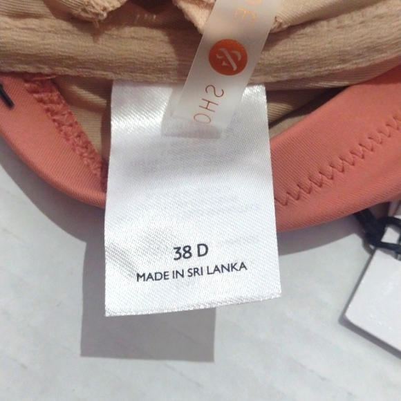 NWT Shade & Shore Shirred Bralette Bikini Top Soft Mauve 38 D - Picture 8 of 9